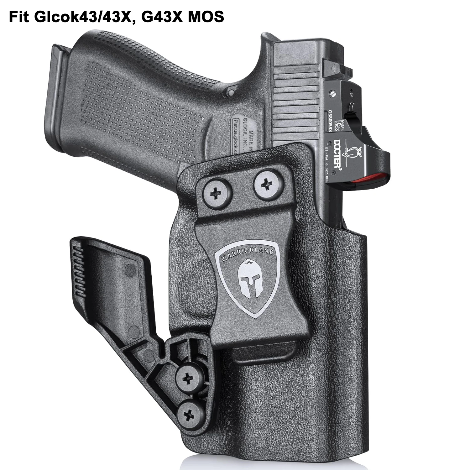 Sólo para Glcok 43/43X,G43X MOS,IWB Kydex Holster-Claw, vista Compatible, óptico, insertar sonido de clic, bolsa de pistola táctica, mano derecha