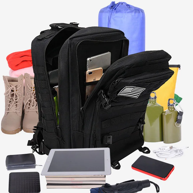 Mochila táctica de gran capacidad para hombre, bolsas impermeables, paquete de asalto multifuncional para acampar, Trekking - imagen 3
