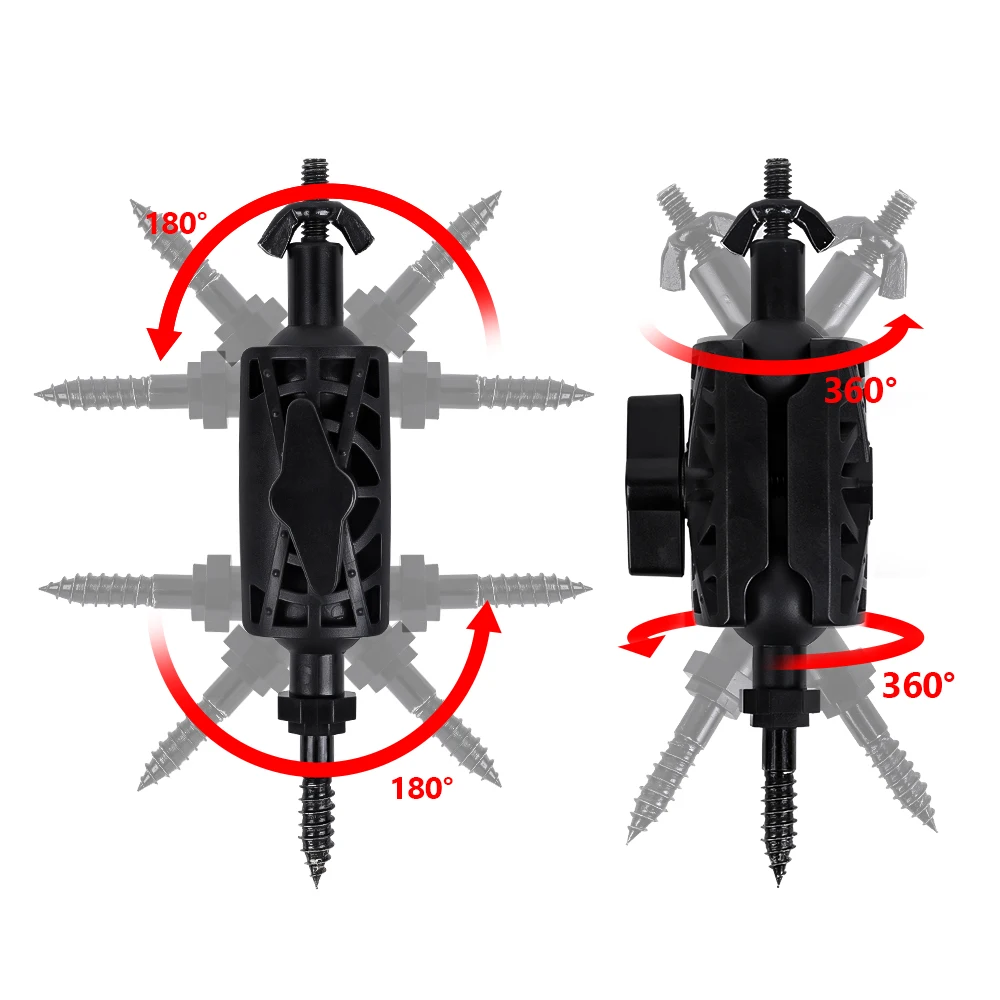 CS07 Base de montaje para cámara de rastreo de caza para cámaras IP CCTV soporte de montaje de árbol rápido de 1/4 pulgadas soporte de pared para cámara montaje de tornillo 3/8 - imagen 5