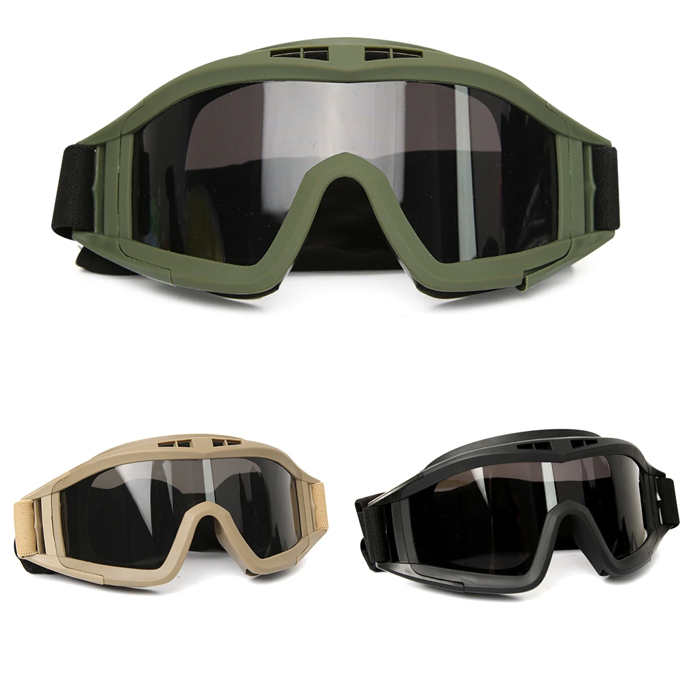 JSJM-gafas tácticas a prueba de viento para hombre, protección de seguridad, Motocross, motocicleta, montañismo, UV400, 3 lentes, nuevo - imagen 4