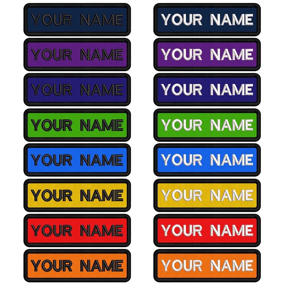 Parches personalizados, parche con nombre personalizado, insignia bordada personalizada colorida, emblemas DIY, bucle de hierro o gancho para ropa