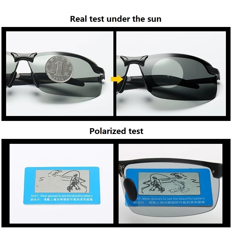 JSJM-Gafas de sol clásicas fotocromáticas para hombre, lentes polarizadas de pesca, camaleón, visión nocturna, conducción, UV400 - imagen 5