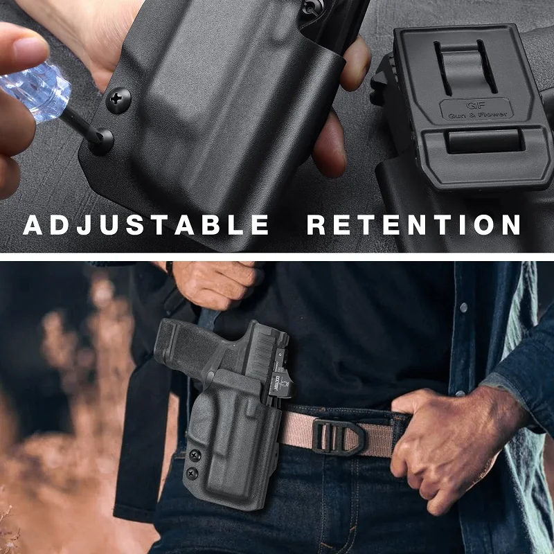 Para Springfield Hellcat, funda OWB Kydex, cinturilla exterior, bolsa táctica de caza de extracción rápida, bloqueo de sonido de clic, mano derecha - imagen 5