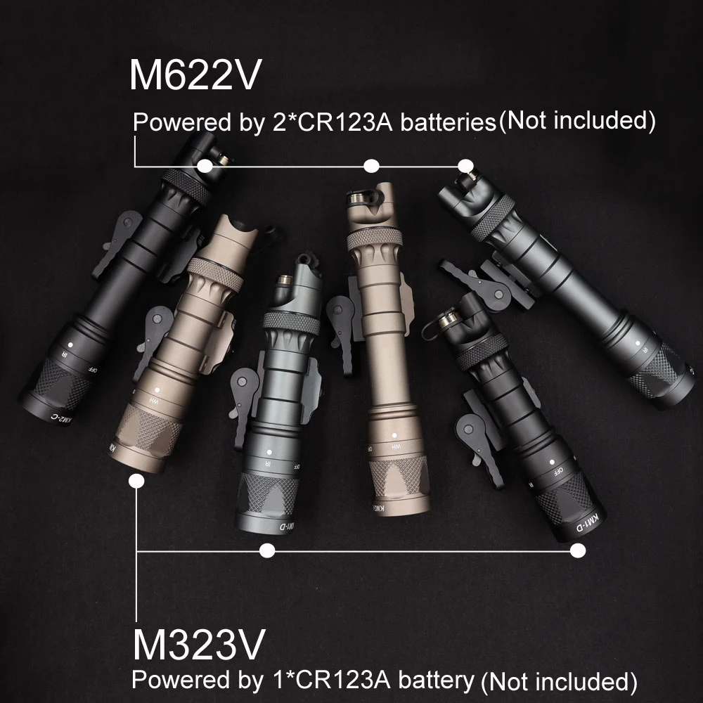 M622V/M323V Luz IR y LED 500 lm con montura ADM QD táctica militar - imagen 3