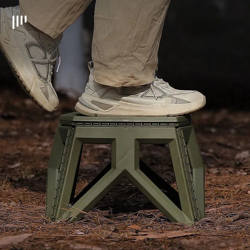 Taburete plegable portátil para exteriores, silla cuadrada de patas altas de plástico PP para acampar, barbacoa, ocio y Pesca - imagen 4