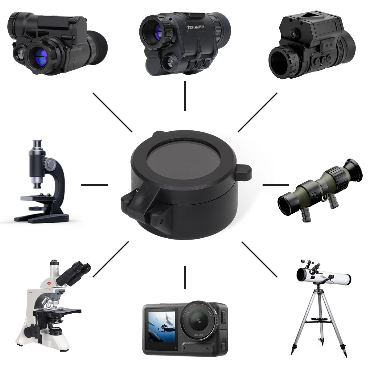 Cubierta de lente de alcance de 32mm-36mm para NVG50/NVG30/NVG10, tapa protectora contra el polvo para lentes, accesorios de caza - imagen 5