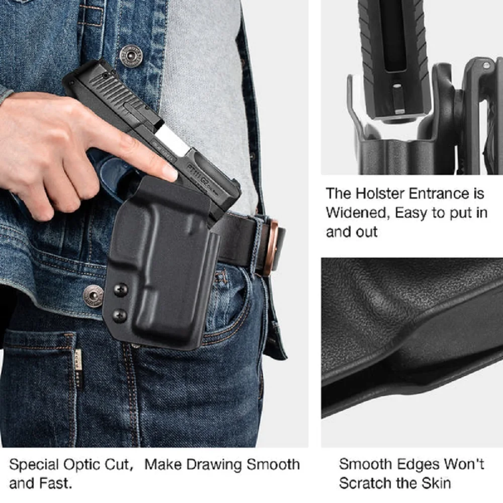 Para Taurus G2C/G3C/Millennium G2 PT111/PT140, funda Kydex OWB, cómoda con Clip para cinturón de 2,25 ", mordaza para mano derecha - imagen 4