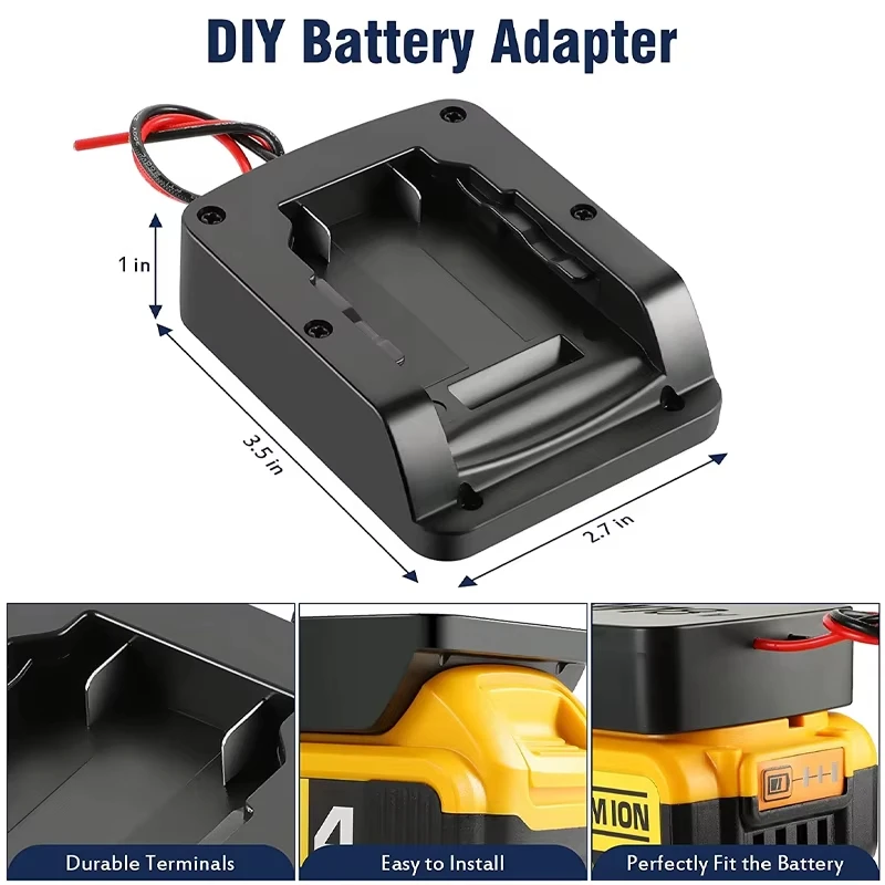 Adaptador de ruedas eléctricas profesionales para Dewalt, adaptador de conector de alimentación de base de batería de 20V y 18V, cables de 14AWG, accesorios de herramientas eléctricas - imagen 4