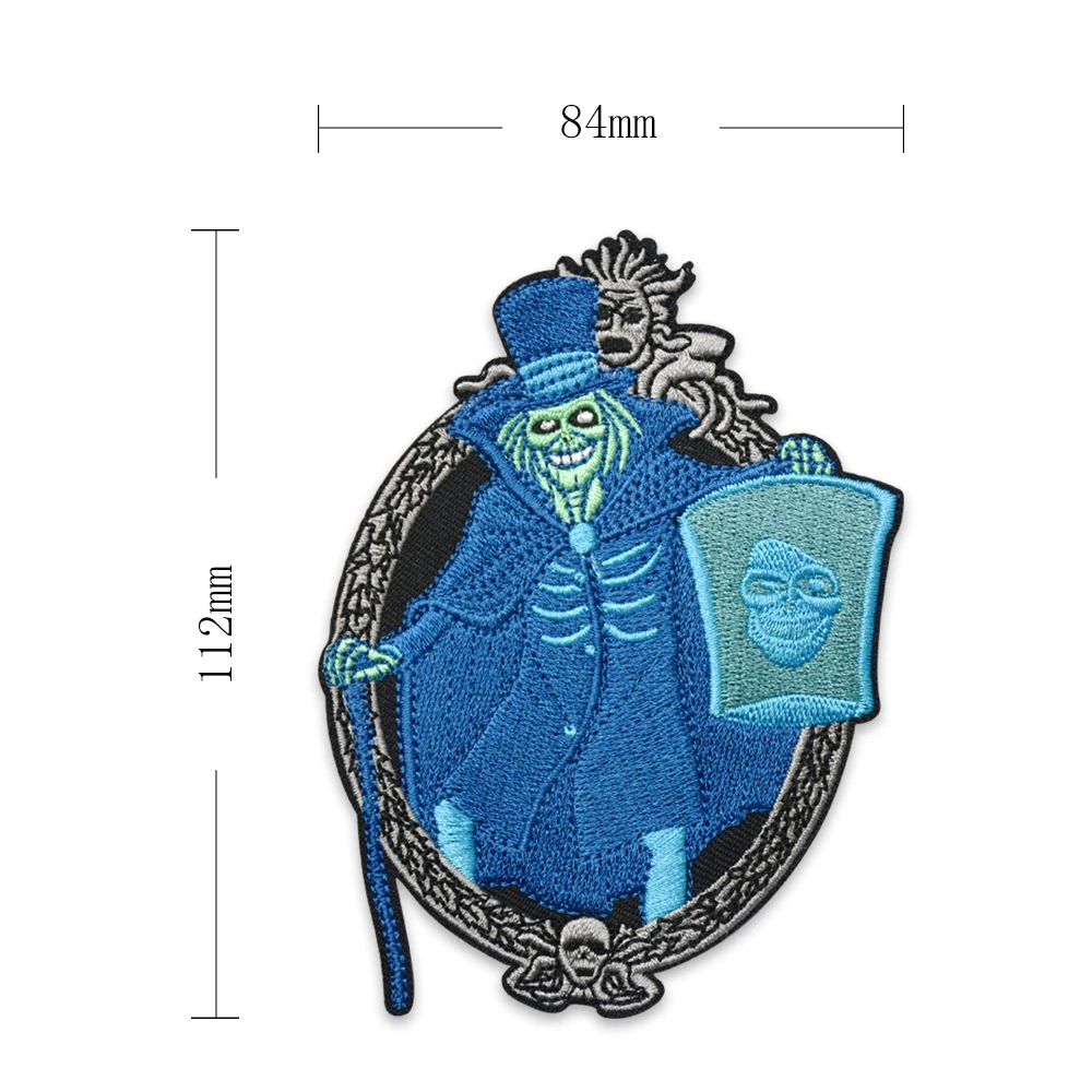 Parches bordados de calavera Punk con espejo para ropa, apliques de chaquetas para planchar, insignias de ropa de costura geniales - imagen 2