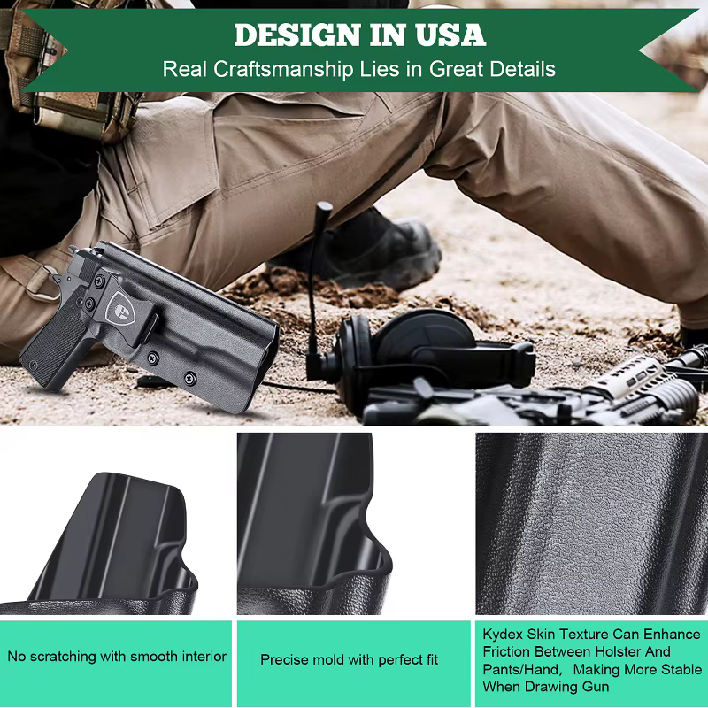 Funda IWB Kydex para pistola 1911 5 pulgadas sin riel - imagen 5