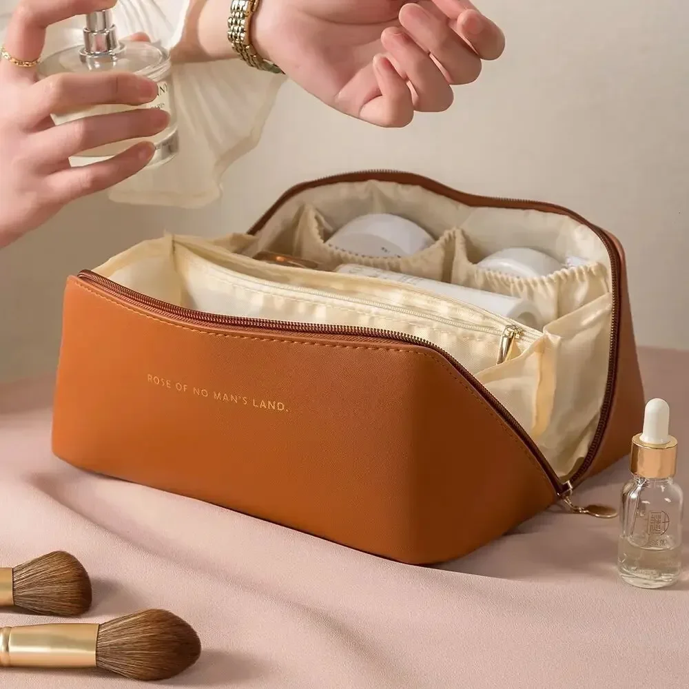 Organizador de maquillaje, kit de aseo femenino, estuche de maquillaje, bolsa de almacenamiento, caja de lujo para mujer, bolsa de cosméticos, bolsa organizadora para viaje con cremallera - imagen 4