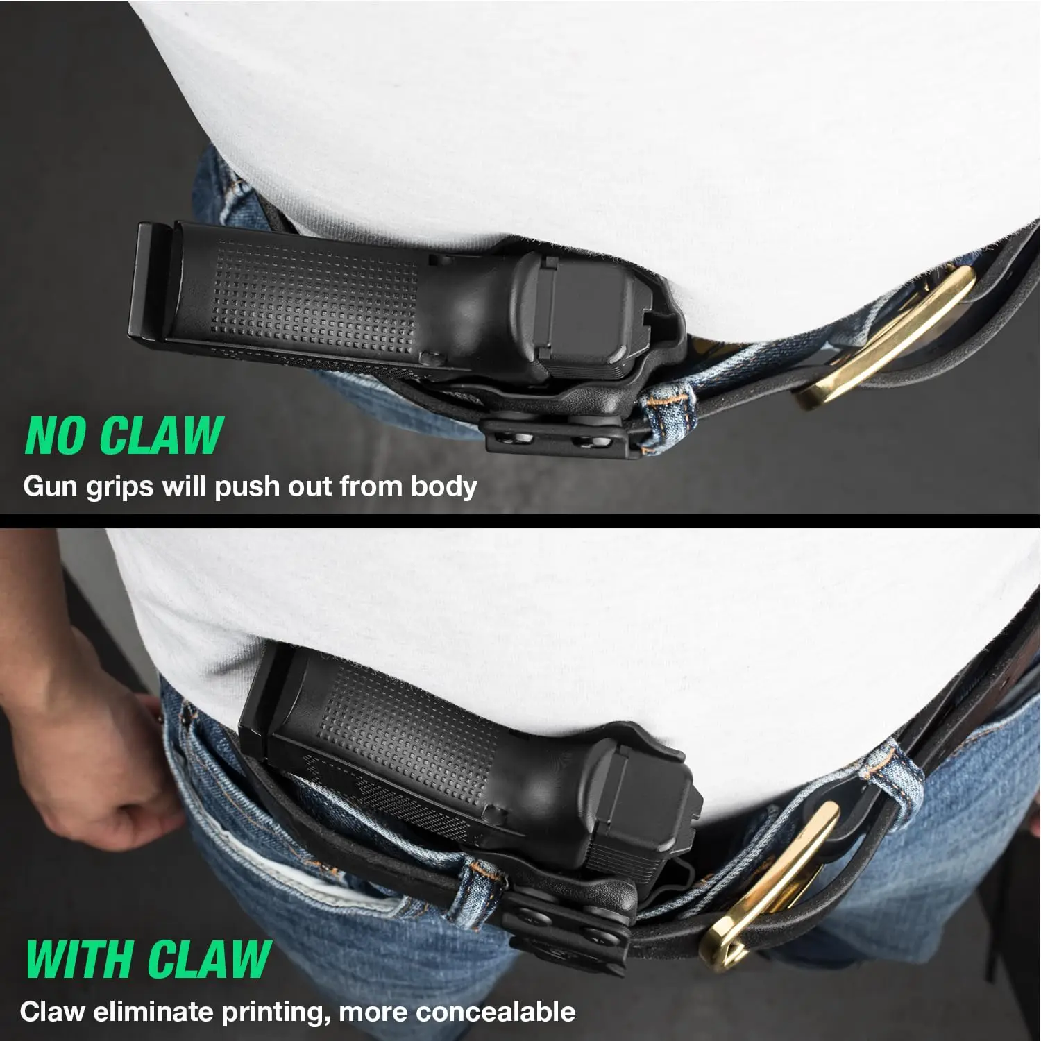 Sólo para Glcok 43/43X,G43X MOS,IWB Kydex Holster-Claw, vista Compatible, óptico, insertar sonido de clic, bolsa de pistola táctica, mano derecha - imagen 5