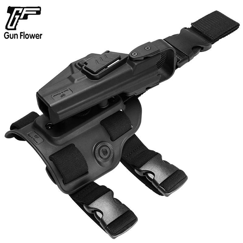 Para Glock 17 19 22 23 31 32 OWB fundas con pierna caída retención de nivel III plataforma multifunción pistola y flor mano derecha - imagen 3