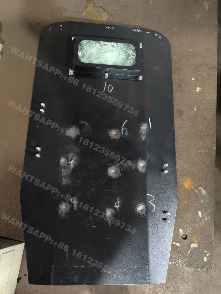 Escudo táctico antidisturbios de combate NIJ IIIA de acero REAL a prueba de balas 9mm y.44 Mag escudo balístico ultraligero para la policía militar - imagen 3