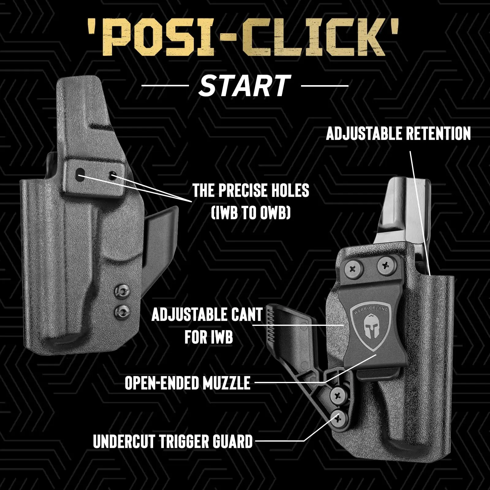 Solo Compatible con pistola Makarov MP, funda IWB Kydex con corte óptico de garra, funda de transporte oculta con pretina interior, mano derecha - imagen 4