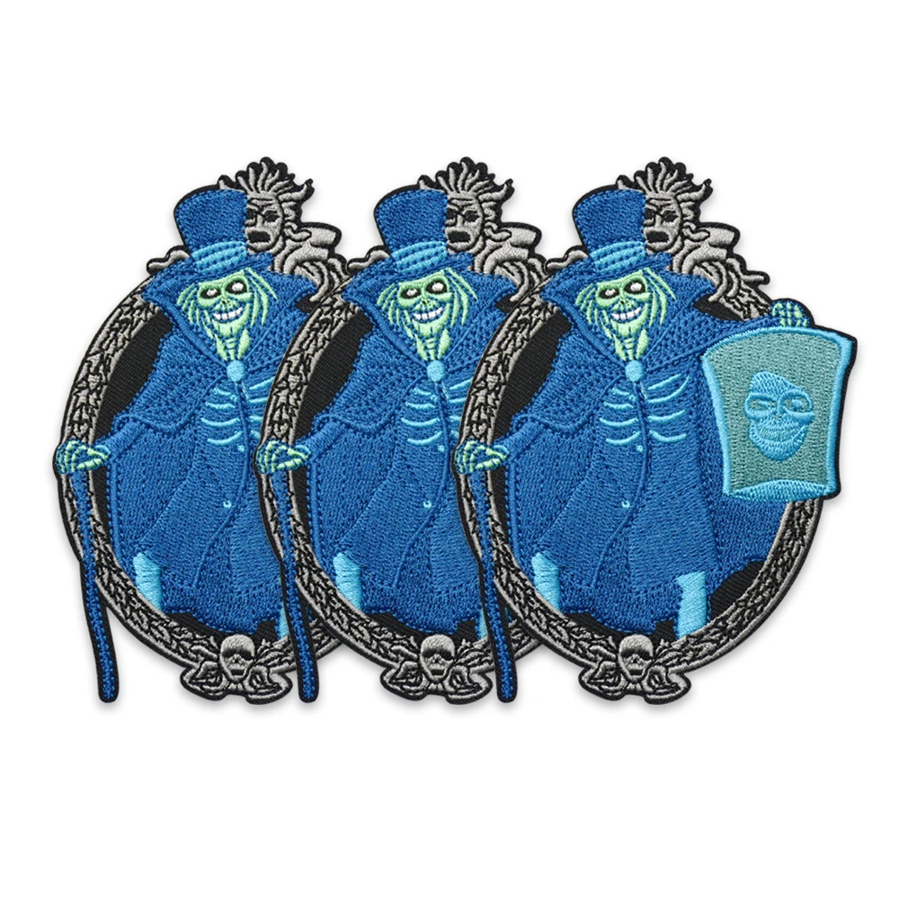 Parches bordados de calavera Punk con espejo para ropa, apliques de chaquetas para planchar, insignias de ropa de costura geniales - imagen 4