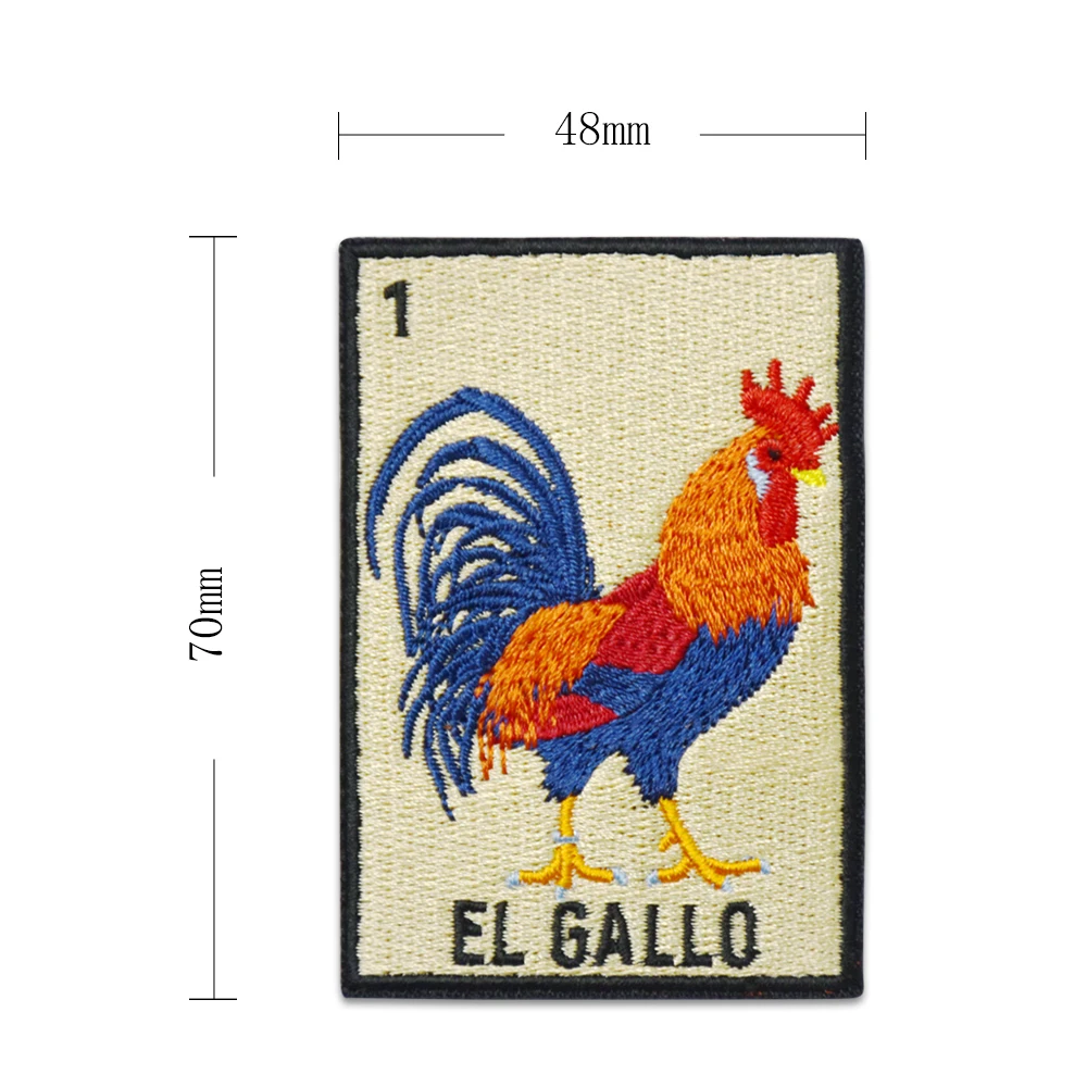 Parches bordados de gallo EL GALLO para ropa, apliques para planchar en chaquetas, parches geniales, insignias para coser ropa - imagen 2