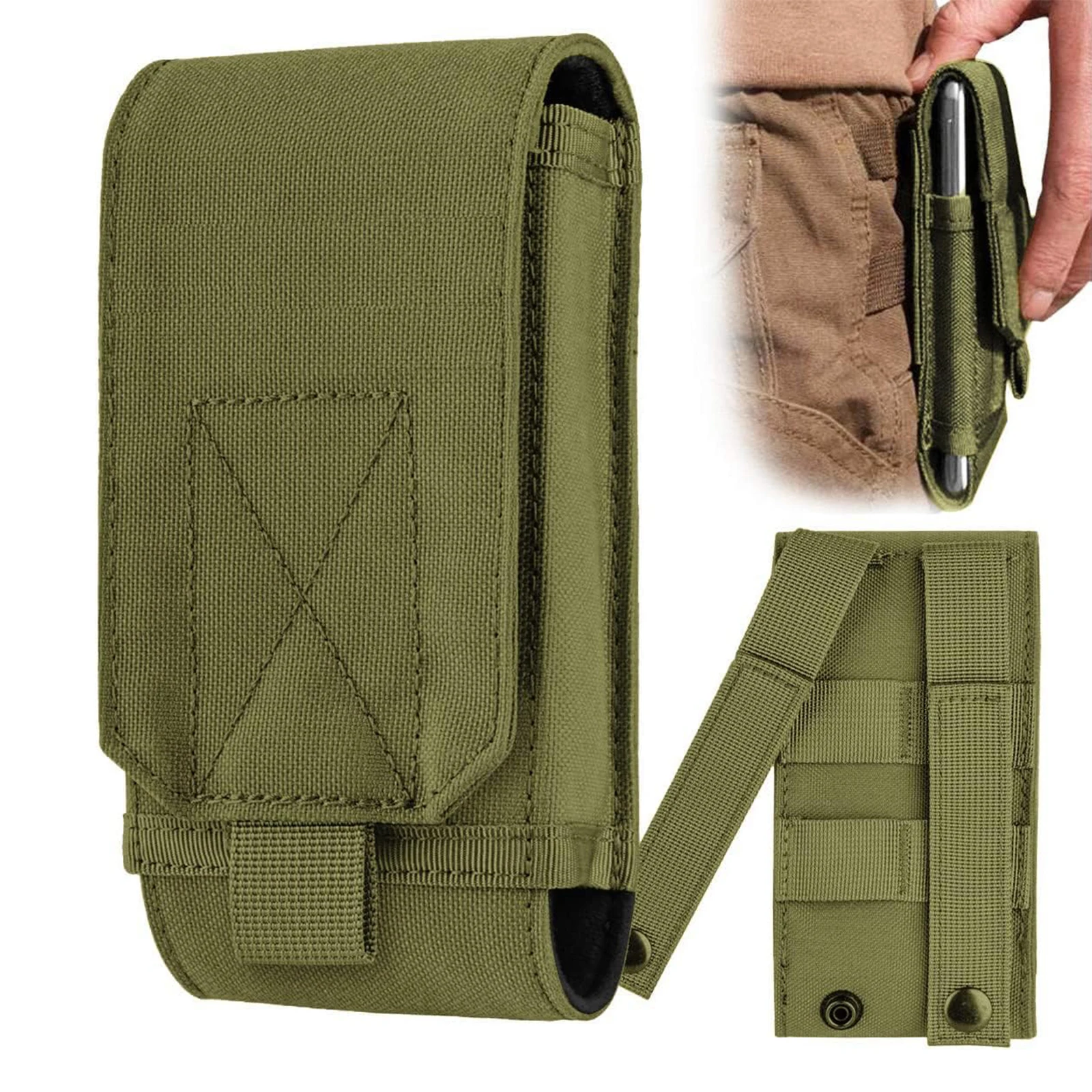 Bolsa Molle para cinturón de teléfono móvil, funda para funda, funda táctica para teléfono móvil Molle con Clip para cinturón, funda para llevar - imagen 5