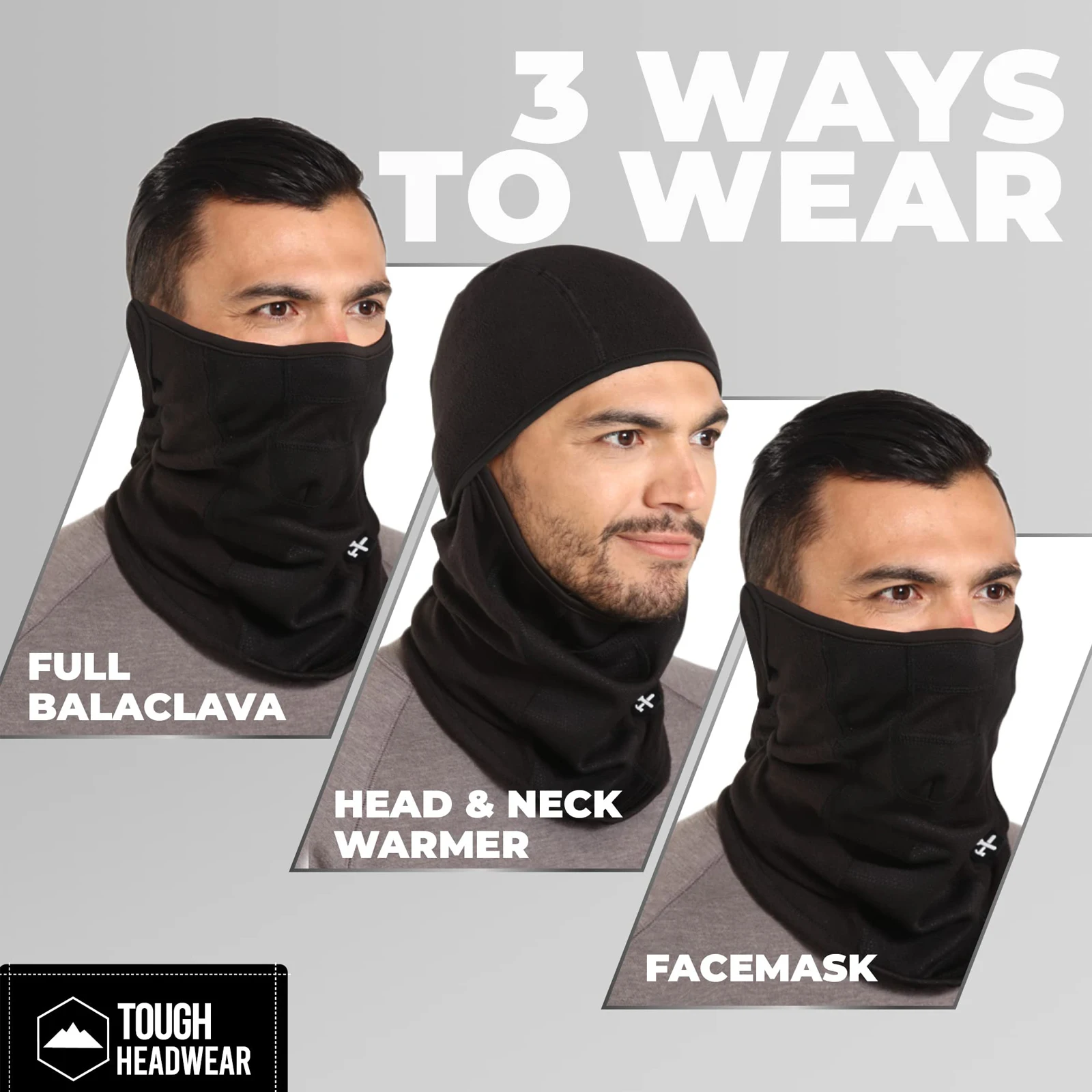 Gorro resistente Máscara facial completa para clima frío, pasamontañas para hombre Calentador facial - Máscaras de esquí de lana de invierno Motocicleta y construcción - imagen 3