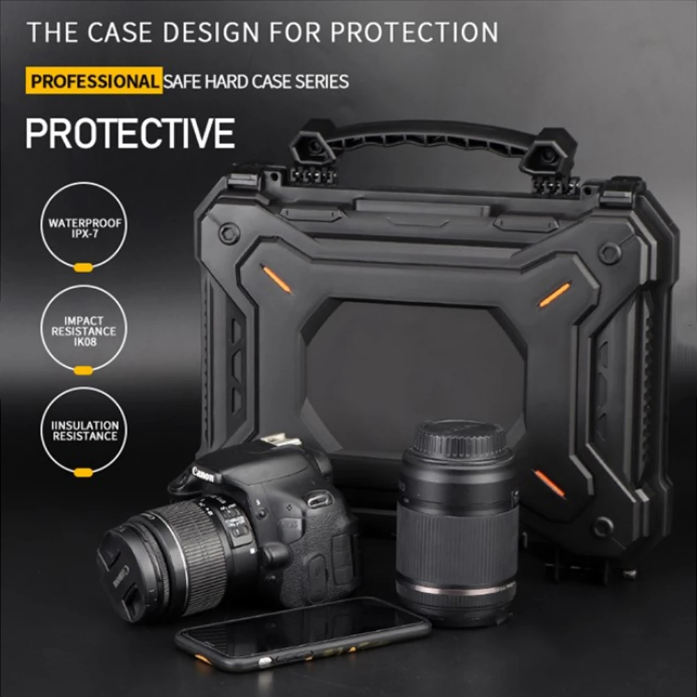 Funda de seguridad para pistola táctica, funda protectora para cámara, carcasa dura con espuma acolchada, caja de almacenamiento de herramientas de caza Airsoft, resistente al agua - imagen 5
