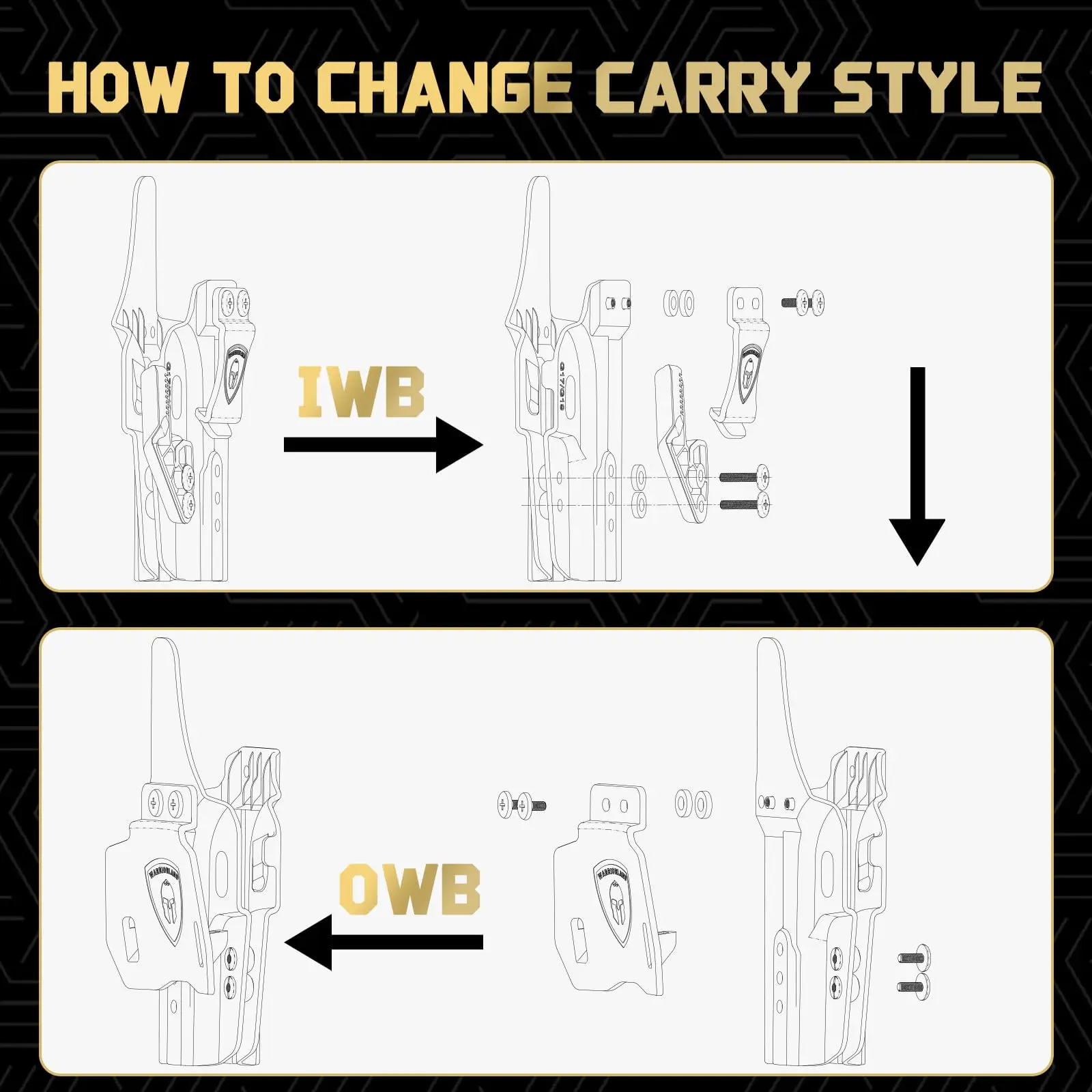 Solo Compatible con pistola Makarov MP, funda IWB Kydex con corte óptico de garra, funda de transporte oculta con pretina interior, mano derecha - imagen 3