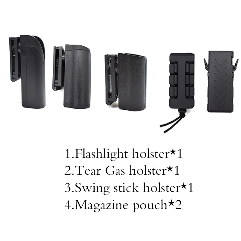 Traje de soporte de bastón negro, funda de bastón giratorio de plástico expandible, con funda de cargador para accesorios de pistola militar - imagen 3