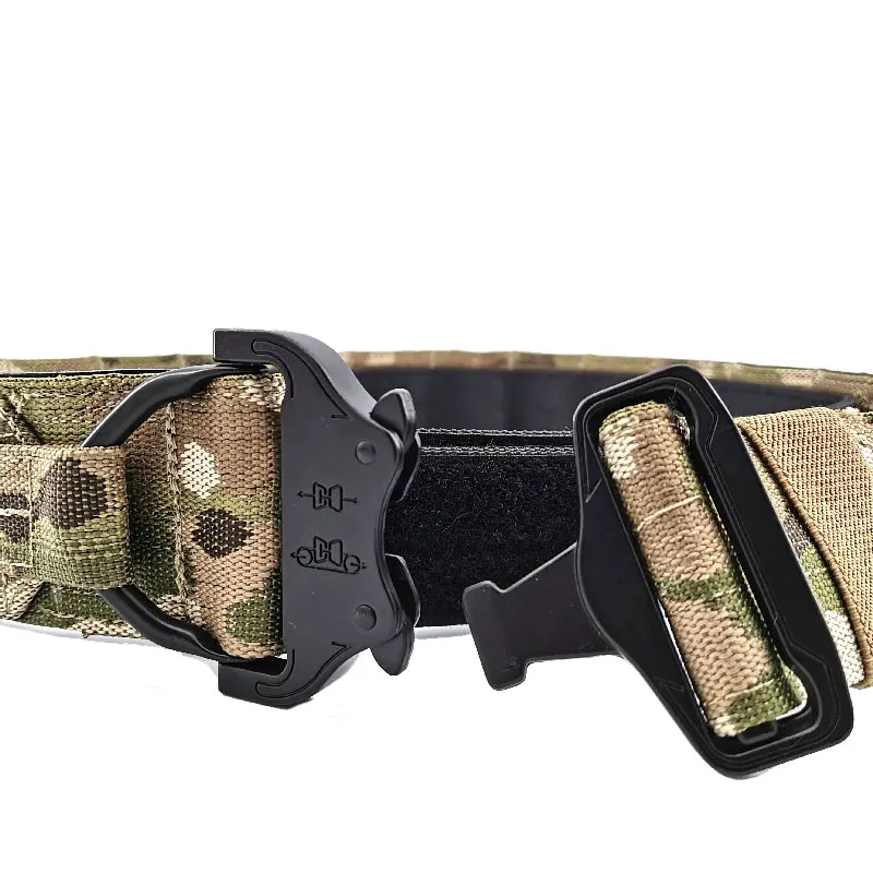 Cinturón táctico Airsoft Multicam Molle, cinturón de batalla de combate, hebilla de liberación rápida, juego de guerra CS de caza, equipo de doble cinturón de 2 pulgadas - imagen 4