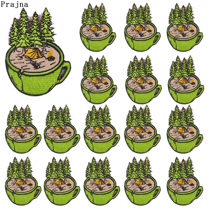 Prajna-parches bordados para ropa, parches termoadhesivos para exterior, apliques para ropa, insignias redondas, 10 piezas - imagen 4