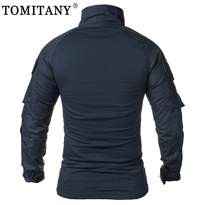 Camiseta de manga larga táctica militar para hombre, camisa cálida de secado rápido, transpirable, Camuflaje del ejército, entrenamiento de combate, senderismo - imagen 3