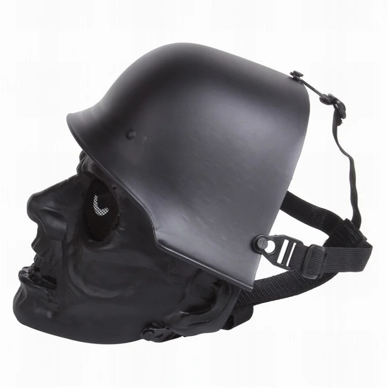 Máscara protectora de cara completa, máscara táctica de esqueleto de Zombie, Airsoft, Calavera, fantasma, negro, CS Wargame, Paintball, fiesta de Halloween, DC13 - imagen 3