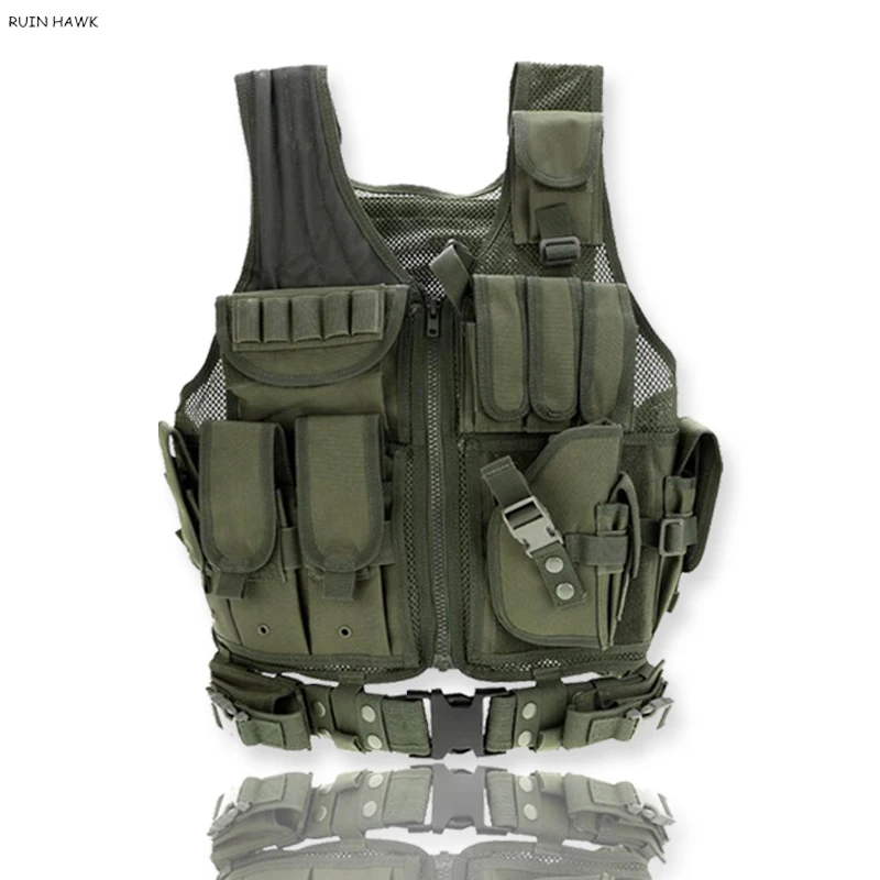Chaleco táctico de equipo militar para hombre, armadura corporal de combate, Airsoft, Paintball, Molle, caza al aire libre - imagen 3