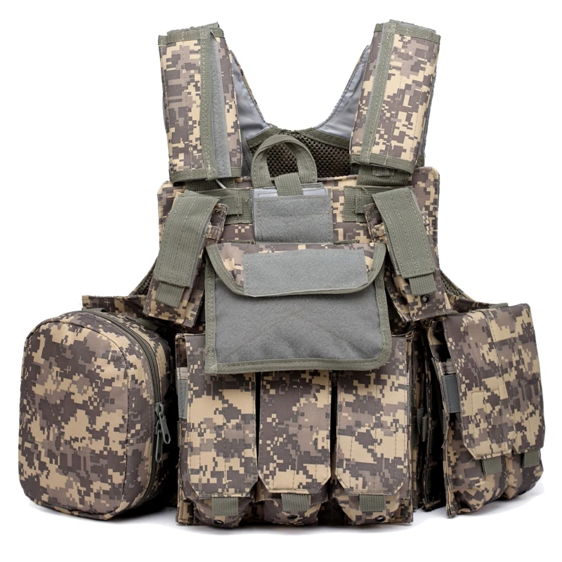 Chaleco táctico Molle de combate, Airsoft y Paintball, portador de placa de asalto, bolsa de munición, accesorios de caza - imagen 2