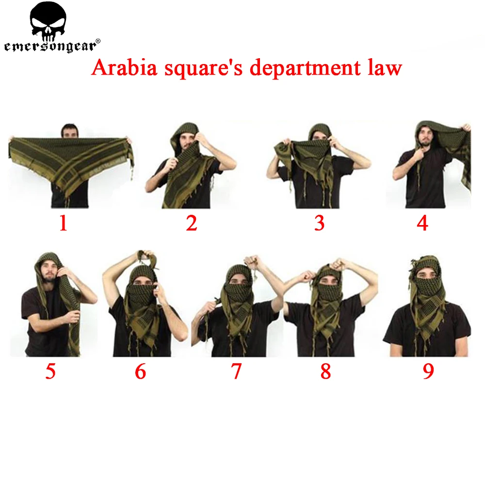 EMERSON-bufanda árabe táctica, accesorios de ropa de caza, bufanda para el desierto, chal cuadrado para exteriores - imagen 4