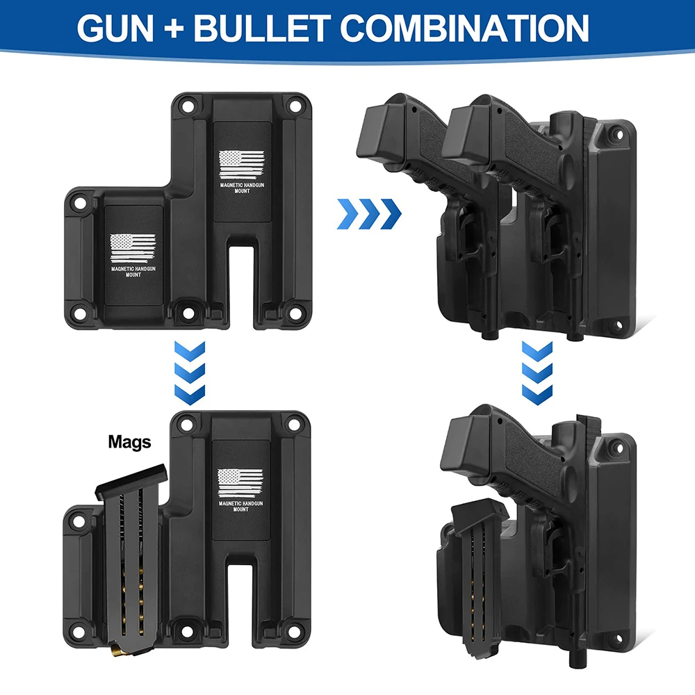 Soporte magnético para pistola de dibujo rápido 2 en 1, soporte magnético para pistola oculta para coche, camión, escritorio, puerta, pared - imagen 2