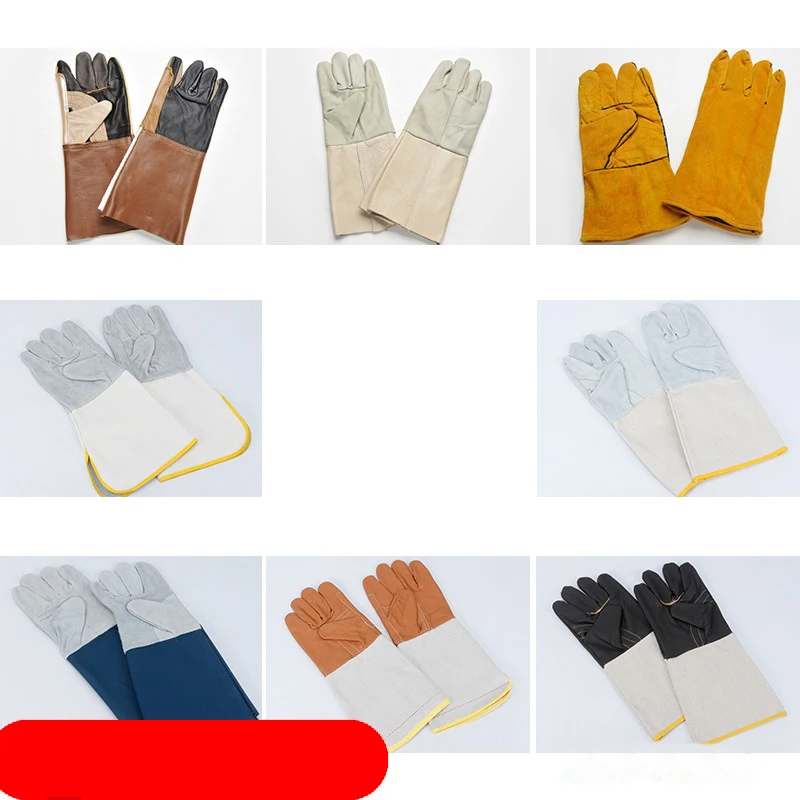 r Guantes de trabajo de piel de vaca para lucha contra incendios Industria de seguridad Resistente al desgaste Soldador antiescaldado Guantes resistentes a altas temperaturas - imagen 5