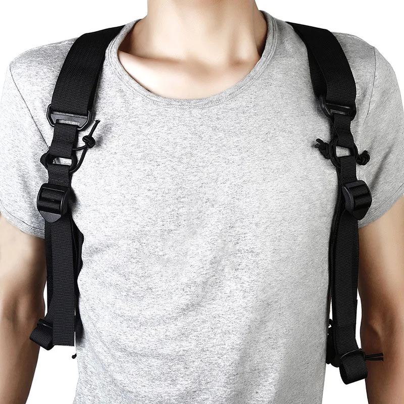 Tirantes tácticos en forma de X para exteriores, cinturón militar, arnés de servicio, soporte para la espalda, multifuncional, caza, senderismo, Airsoft, correa de combate - imagen 4