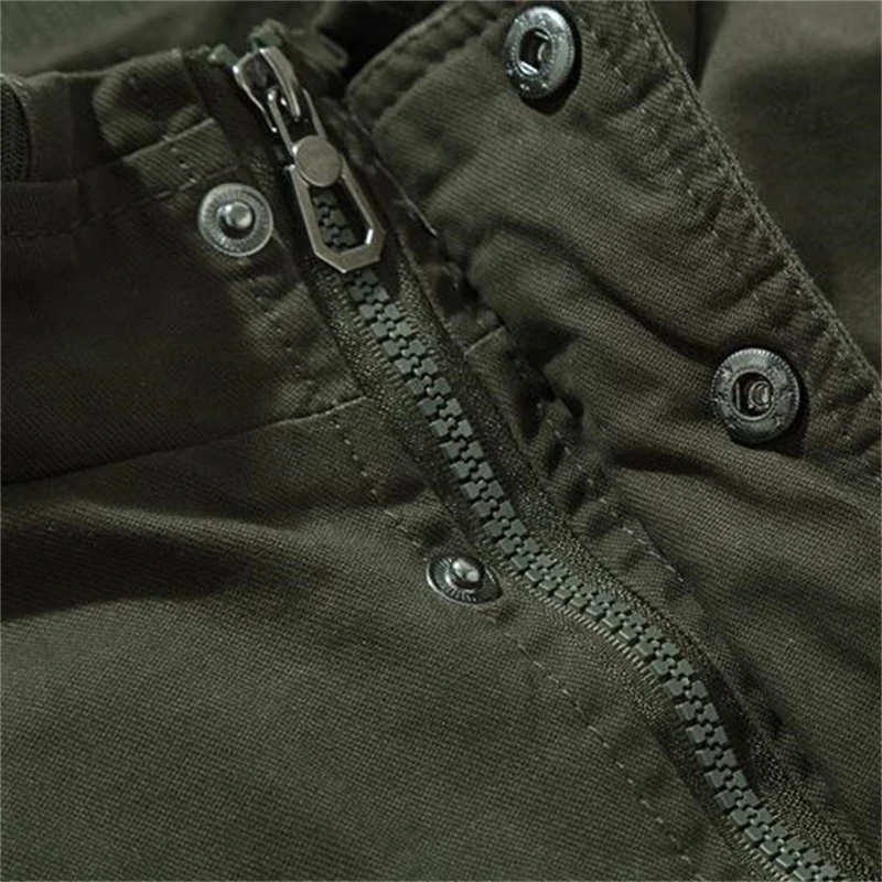Chaqueta Bomber táctica para hombre, abrigo militar informal, chaqueta de lana con múltiples bolsillos, chaquetas de piloto, talla grande 6XL, Otoño e Invierno - imagen 5