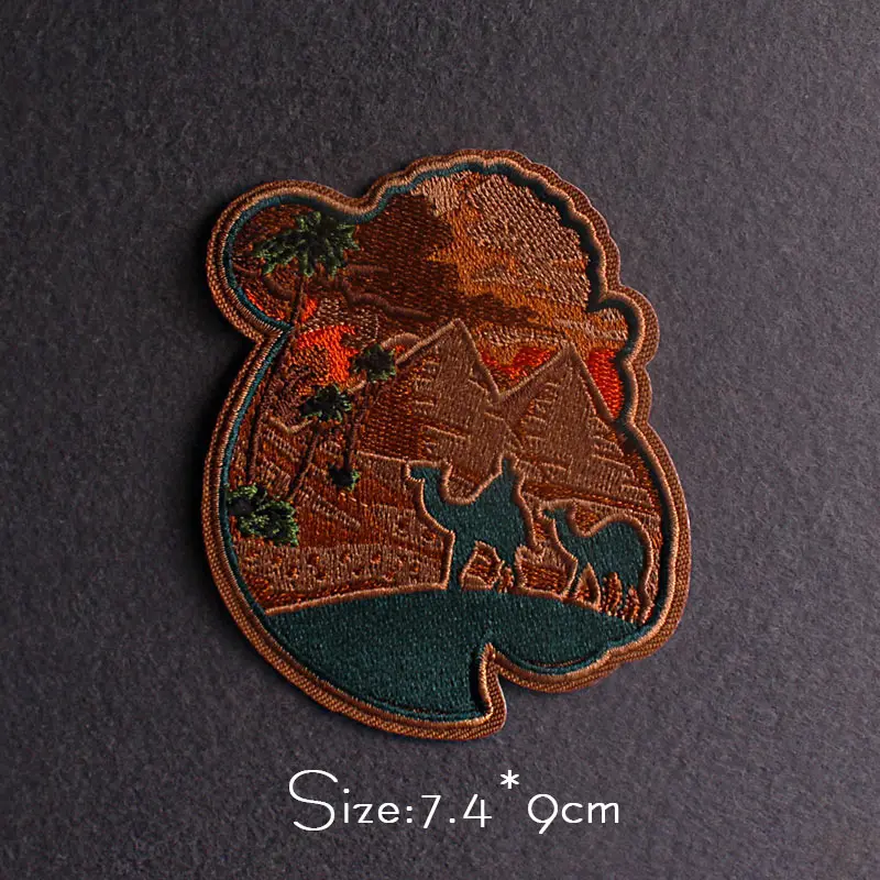 Parche de Van Gogh para acampar en la montaña, parches bordados para ropa, Parche de viaje de aventura, parches para planchar en la ropa, insignia para exteriores - imagen 5