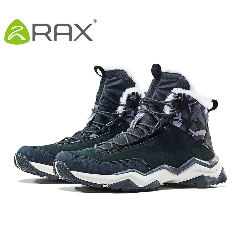 RAX-zapatos de senderismo impermeables para hombre, zapatillas de deporte de invierno para exteriores, botas de nieve de felpa, botas de nieve de montaña, calzado para correr y turismo al aire libre - imagen 2