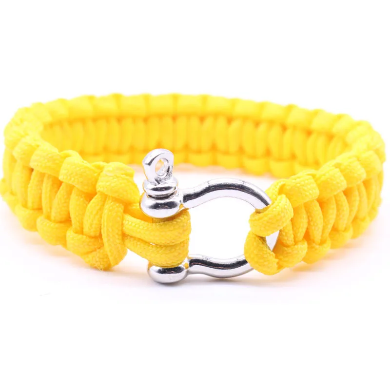 Pulsera de acero inoxidable para acampar al aire libre para hombres, cuerda de paracaídas Paracord, pulsera de supervivencia, joyería trenzada hecha a mano - imagen 5