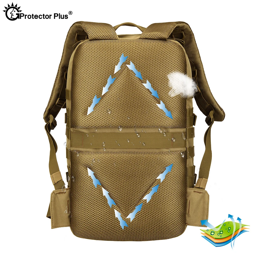 Mochila militar táctica de gran capacidad, bolsa de camuflaje resistente al agua para deportes al aire libre, viajes y Camping, PROTECTOR PLUS, 45l - imagen 3