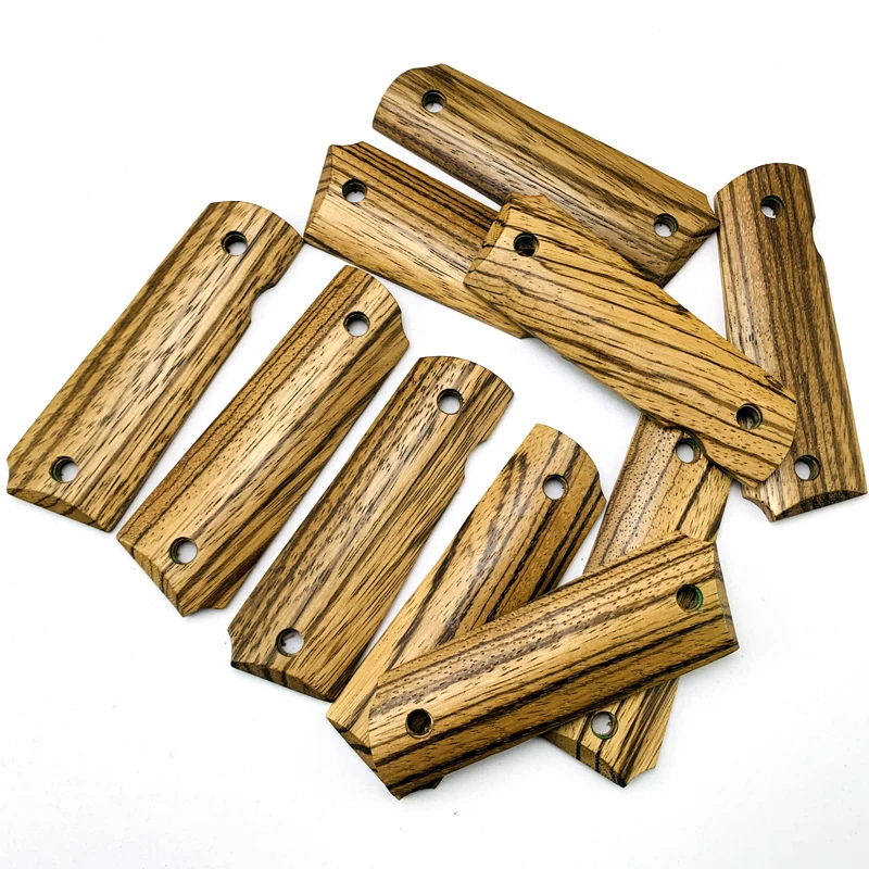 Empuñaduras de mango de madera de cebra Natural, accesorio para pistola, personalizado, CNC, 1911, 2 piezas - imagen 3