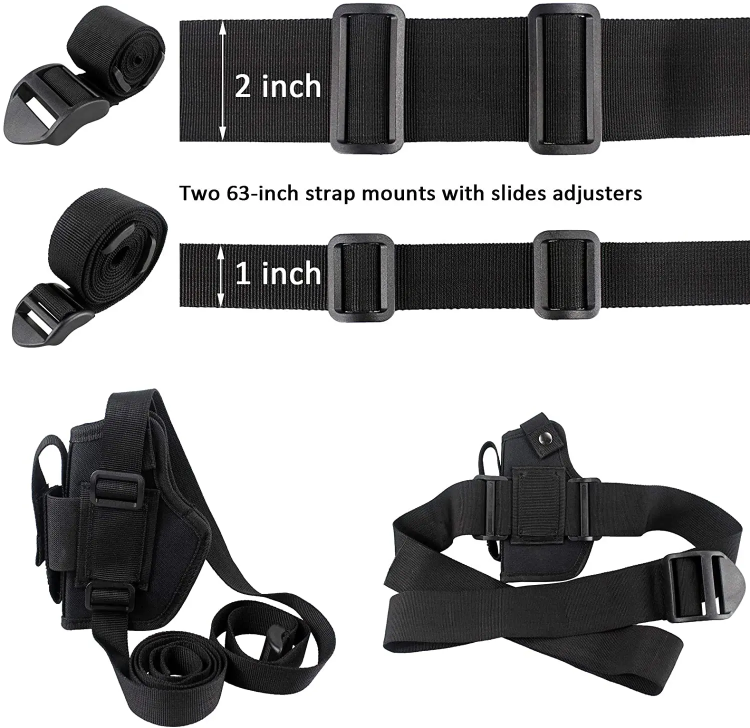 Funda de pistola de transporte oculta, IWB, OWB, funda de pistola de coche, 2 soportes de correa, dibujo a mano derecha e izquierda, Glock, RCP, LCP - imagen 4