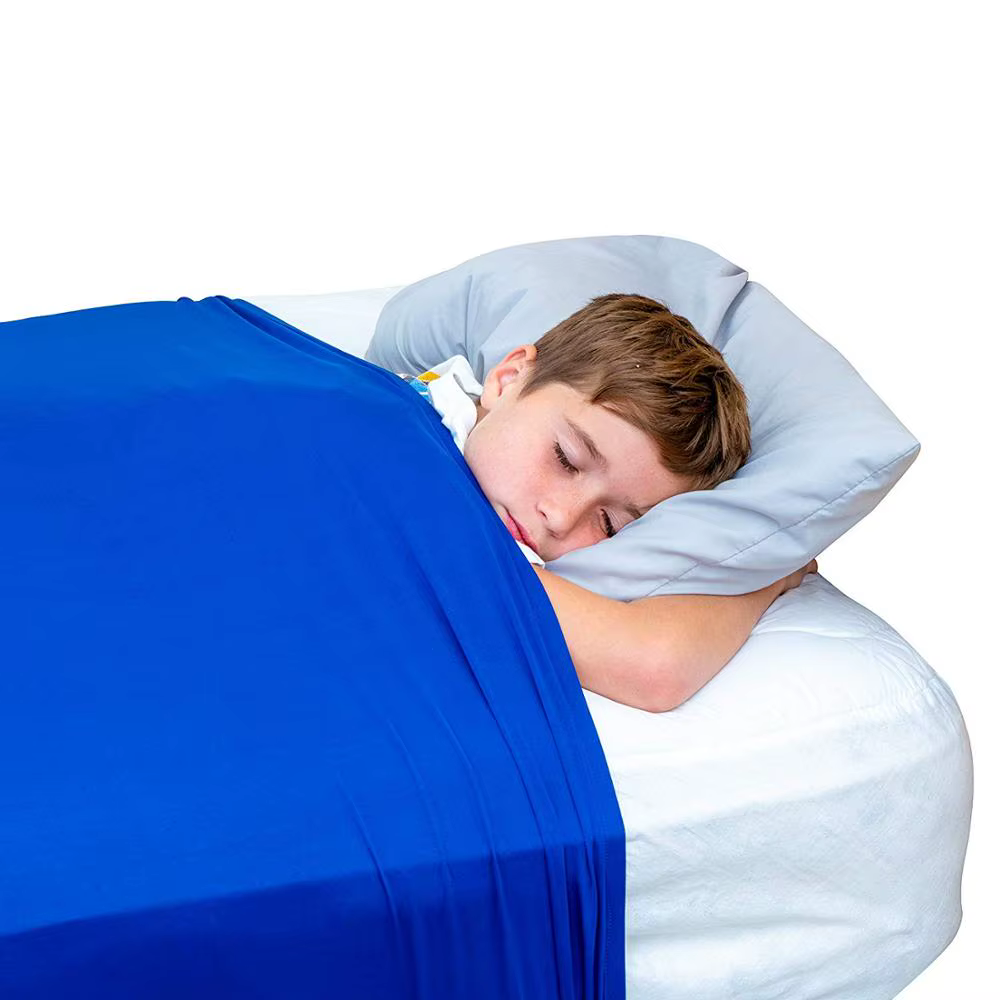Manta sensorial para cama, Sábana elástica transpirable, cómoda y fresca, ropa de cama para dormir para niños, alternativa de compresión - imagen 4
