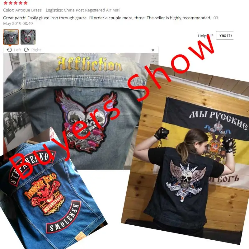 Parche grande de calavera rosa para motocicleta, parches bordados para ropa, pegatinas de motorista, parche Hippie, apliques, accesorios para chaqueta - imagen 5