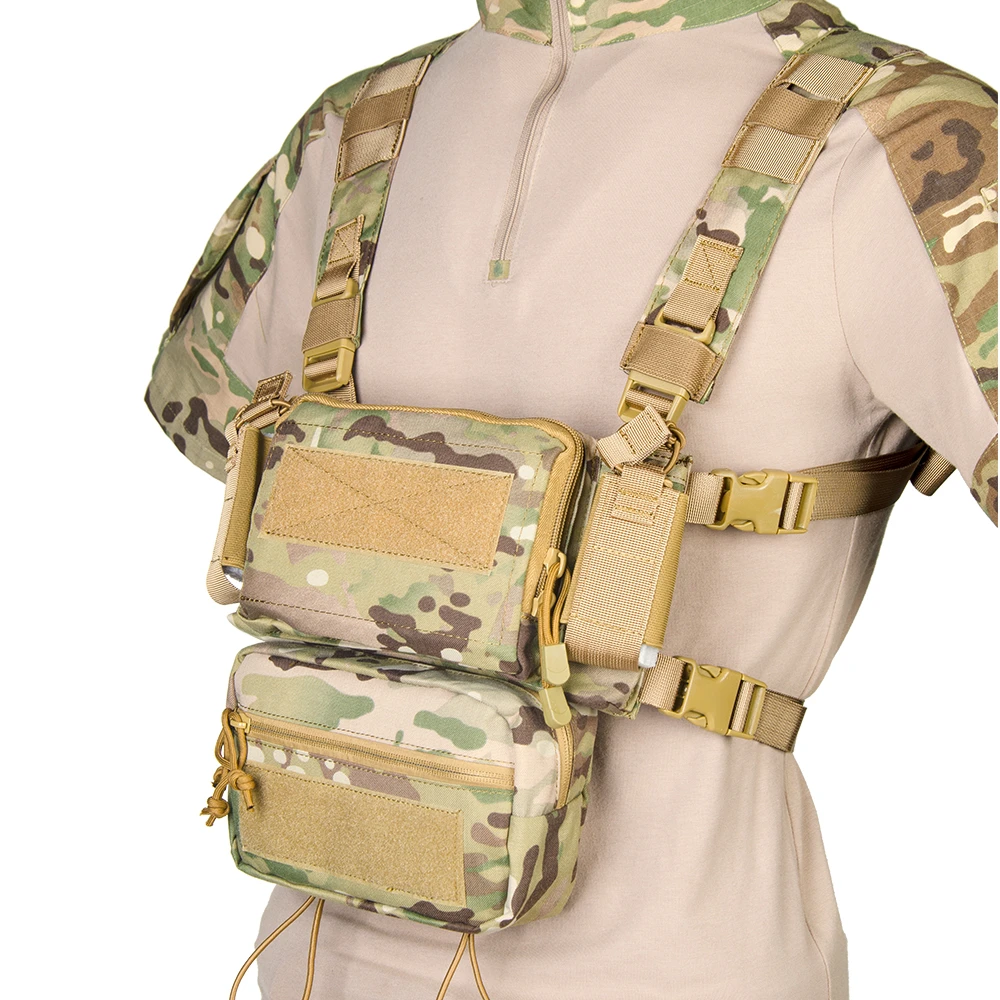 Entrenamiento Mini D3 aparejo de pecho táctico CRM H arnés chaleco con bolsa SACK M4 Mag insertar Flatback chaleco de caza integrado - imagen 2