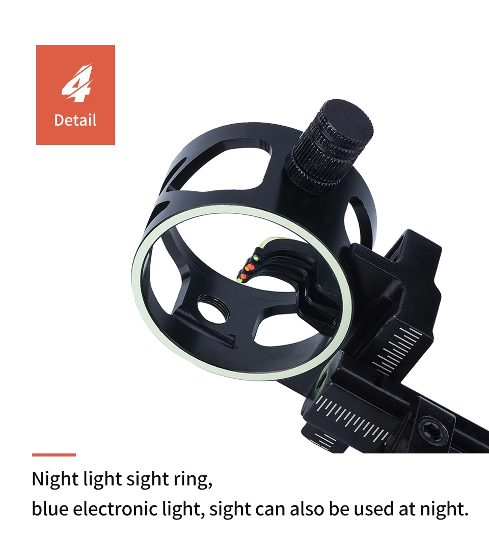 Toparchery-Arco recurvo Universal de cinco Pines, accesorio de tiro con arco, vista ajustable, negro, Tp1550 - imagen 5