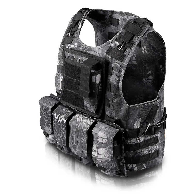 Chaleco táctico de entrenamiento militar para hombre, Camuflaje, caza al aire libre, Camping, armadura Airsoft, equipo de defensa, bolsa Molle - imagen 4