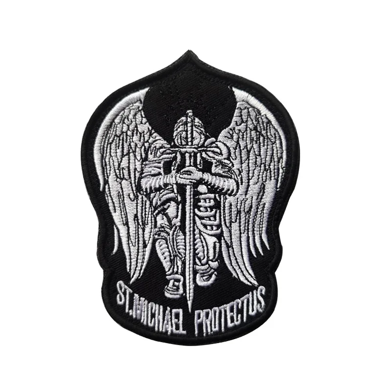 ST.Michael Protectus-Parches bordados para mochila, insignias de tela con alas de Guerrero, apliques de brazalete militar con gancho y bucle para exteriores - imagen 5