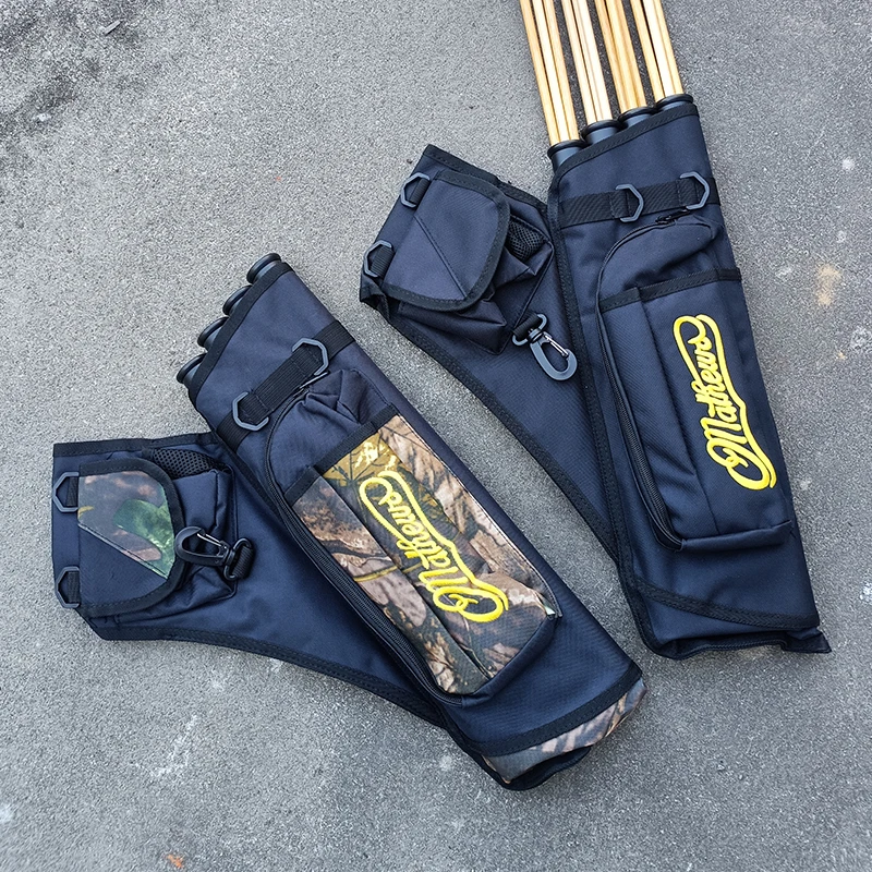 Tiro con arco 4 tubos flechas aljaba llevar bolsa de tiro con arco soporte de flechas con cinturón ajustable para caza arco compuesto arco recurvo - imagen 5
